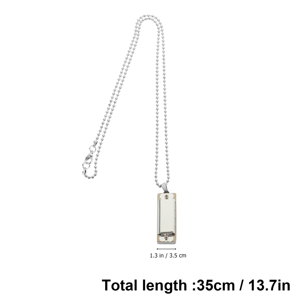 2Pcs Harmonica Plaything Pendant Necklace Zinc Alloy Necklace with Harmonica Pendant