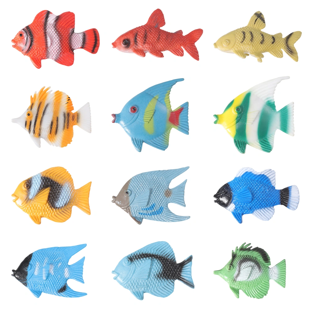 TOYMYTOY 12pcs Mini Tropical Fish Party Favor Fish Figure for Kids Learning Educational Toys