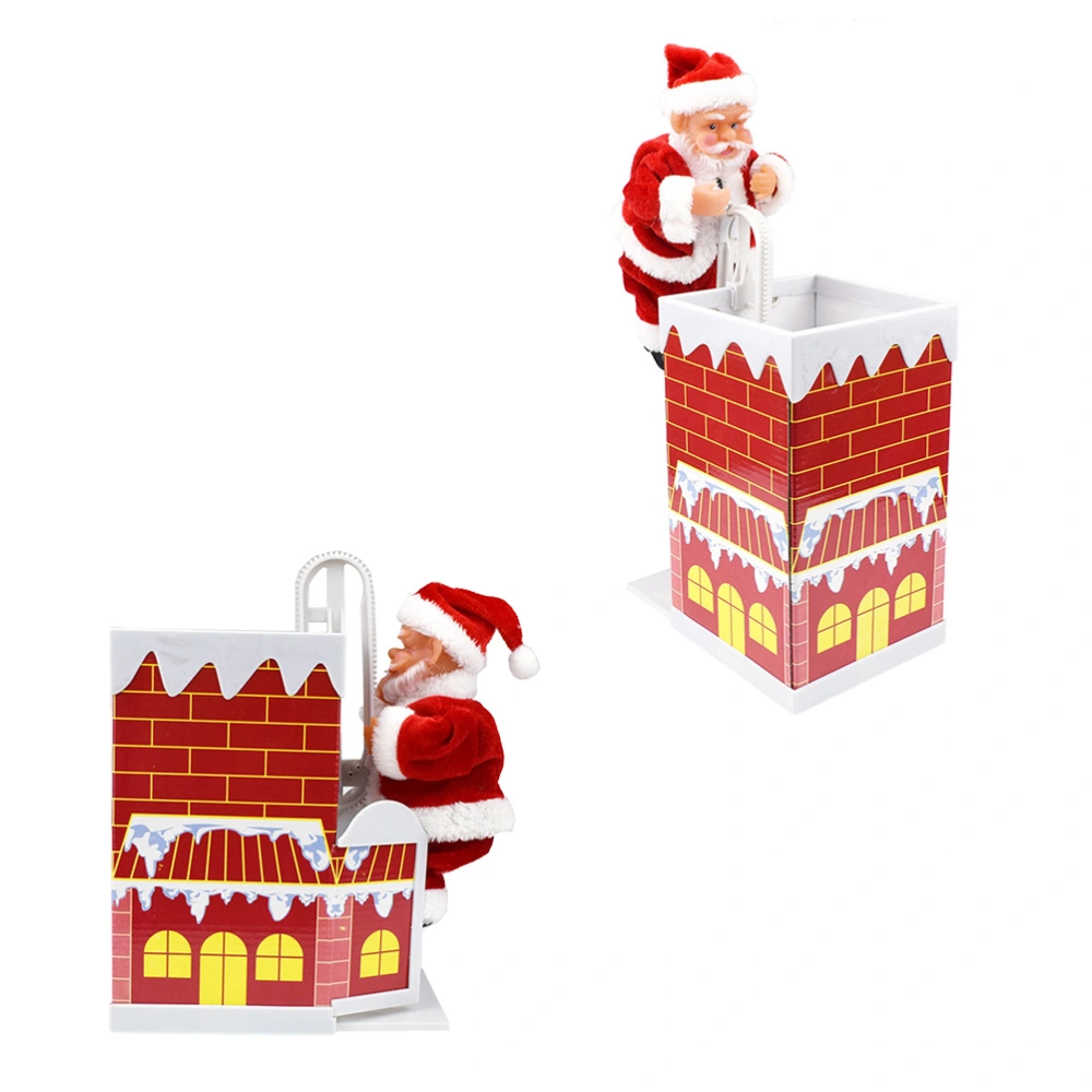 Christmas Santa Claus Doll with Music Electric Toy Over the Wall Climbing Chimney Cartoon Christmas Gift Need to Assemble by Yourself without Battery