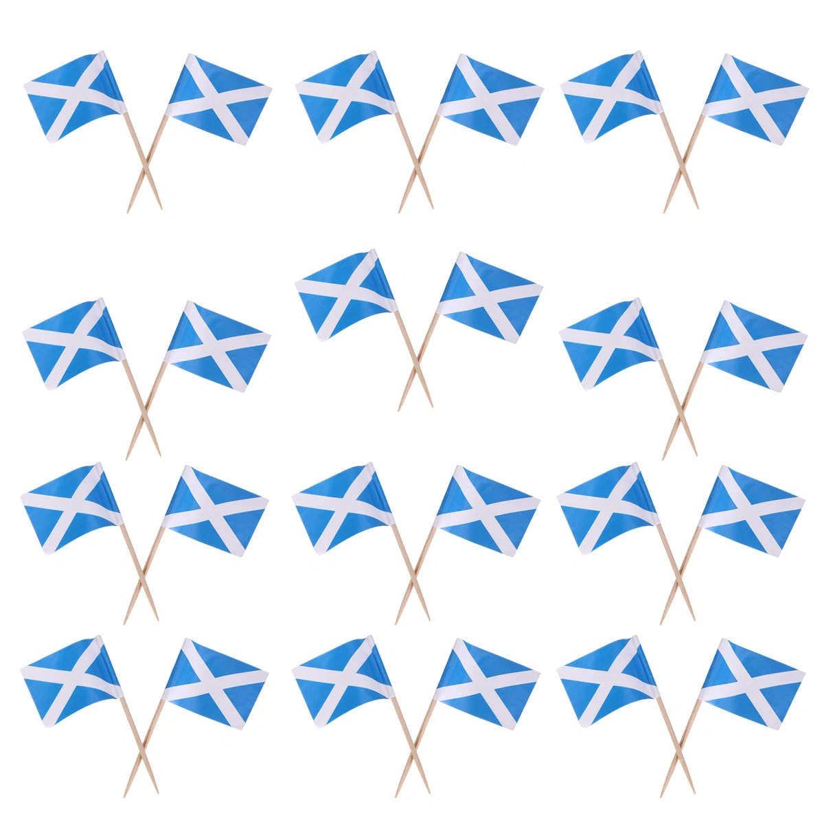 100pcs Scotland Flag Wooden Toothpicks Decoration Cupcake Toppers Food Toothpick Cupcake Toppers Food Toothpick (Thailand)