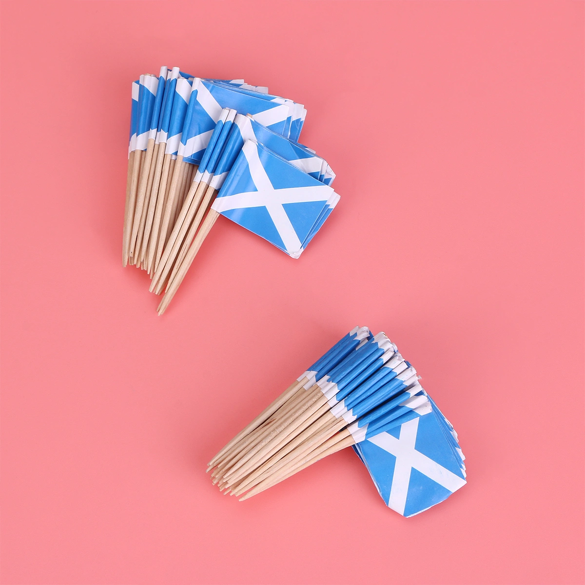 100pcs Scotland Flag Wooden Toothpicks Decoration Cupcake Toppers Food Toothpick Cupcake Toppers Food Toothpick (Thailand)