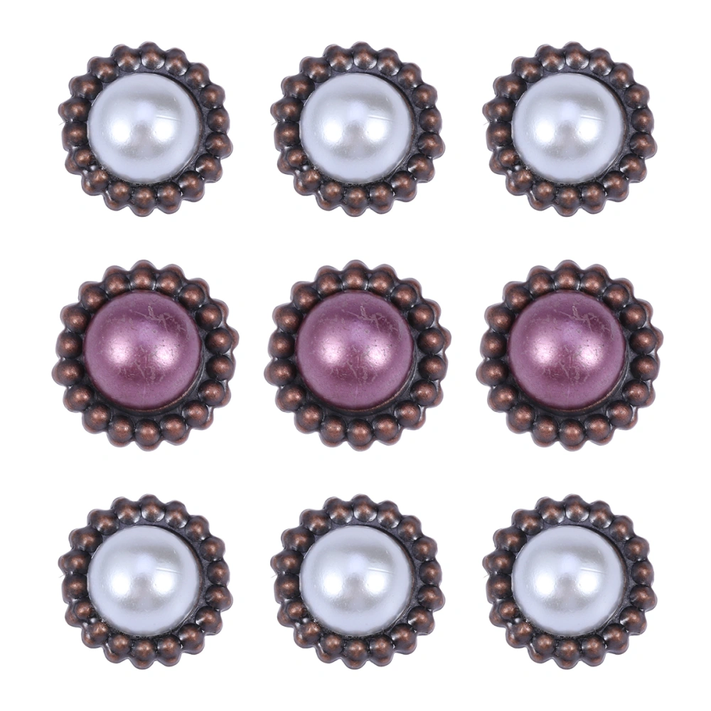 20PC Paper Fasteners Vintage Round Pearl DIY Metal Brads Crafts Split for Album Scrapbook Decoration Accessorise (Random Color)