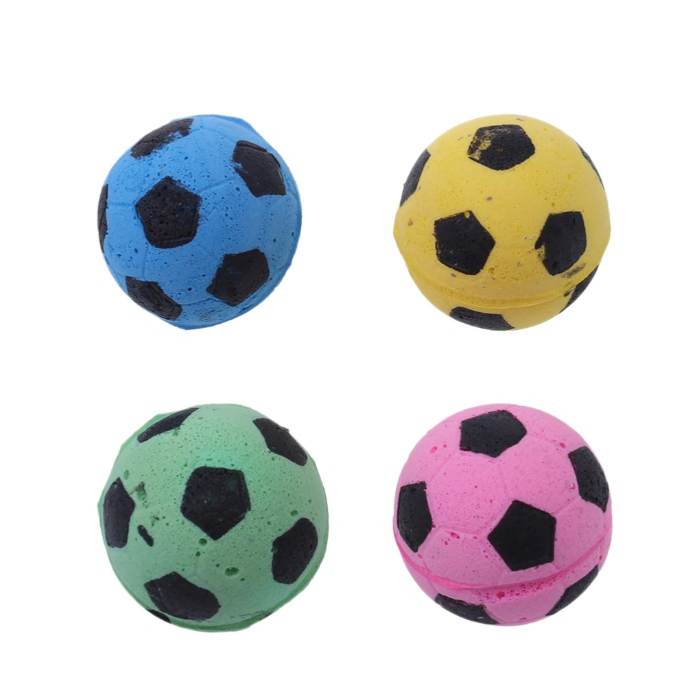 12 Pcs Sponge Football Soccer Balls Small Colorful Balls for Cat Kitty Toys (Random Color)