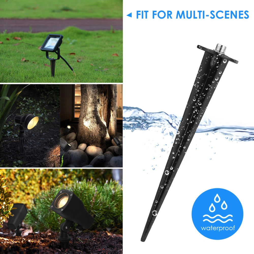 Uonlytech 2pcs 16cm Ground Stake for Floodlights Lawn Light Ground Plugs with M5 Screws Outdoor Spotlight Accessory for Garden Pathway Lawn