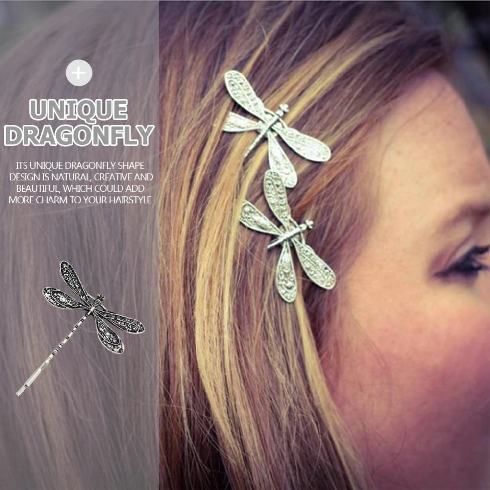 4Pcs Rural Style Dragonfly Hair Clips Metal Alloy Barrette for Women Girls Kids