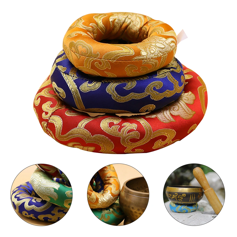 3pcs Buddhist Sound Bowl Pad Tibetan Singing Bowl Mat Singing Bowl Cushion