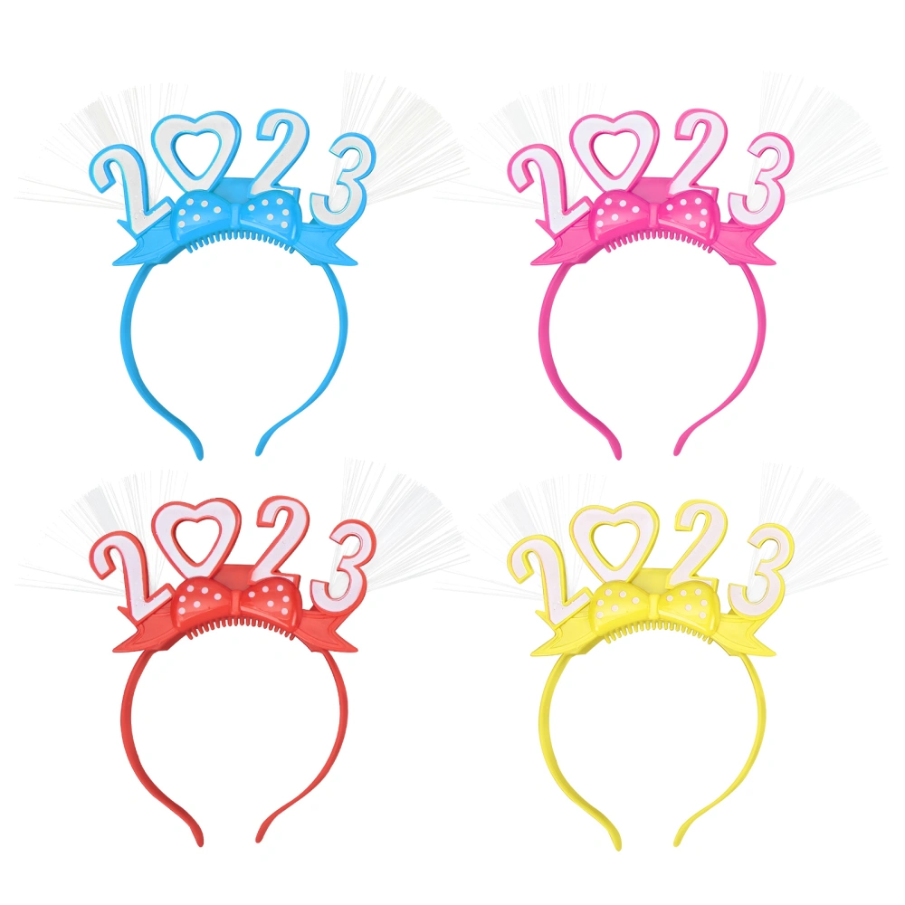 4Pcs Glowing Headbands 2023  Designed Glowing Head Hoops Funny Party Favors