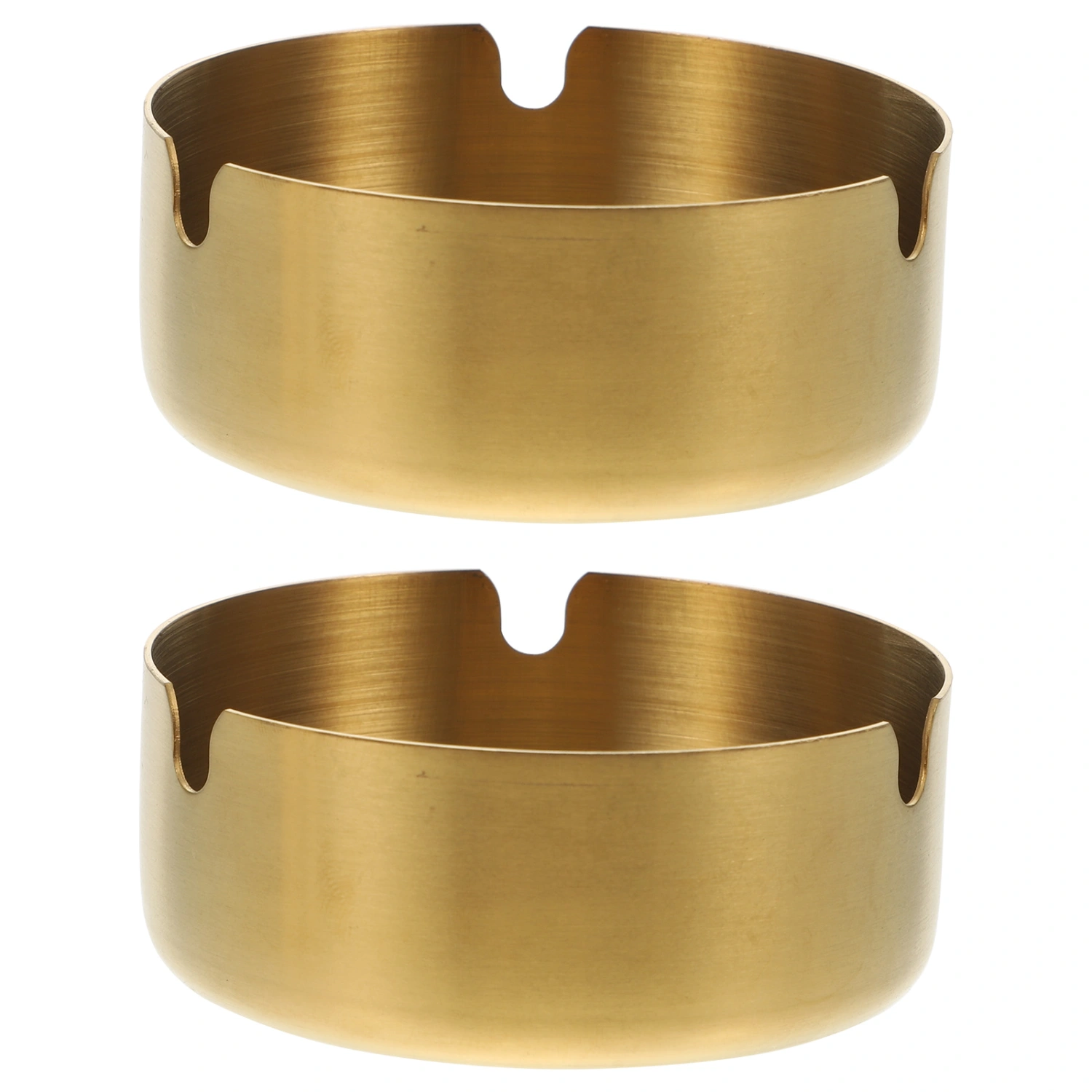2pcs Rounded Stainless Steel Ashtrays Small Ashtray Containers Indoor Ashtrays