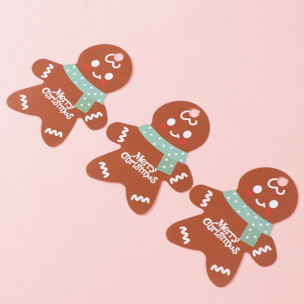 50PCS Christmas Hanging Tag Gingerbread Man Tags for Gift DIY Xmas Present Wrap and Label Package