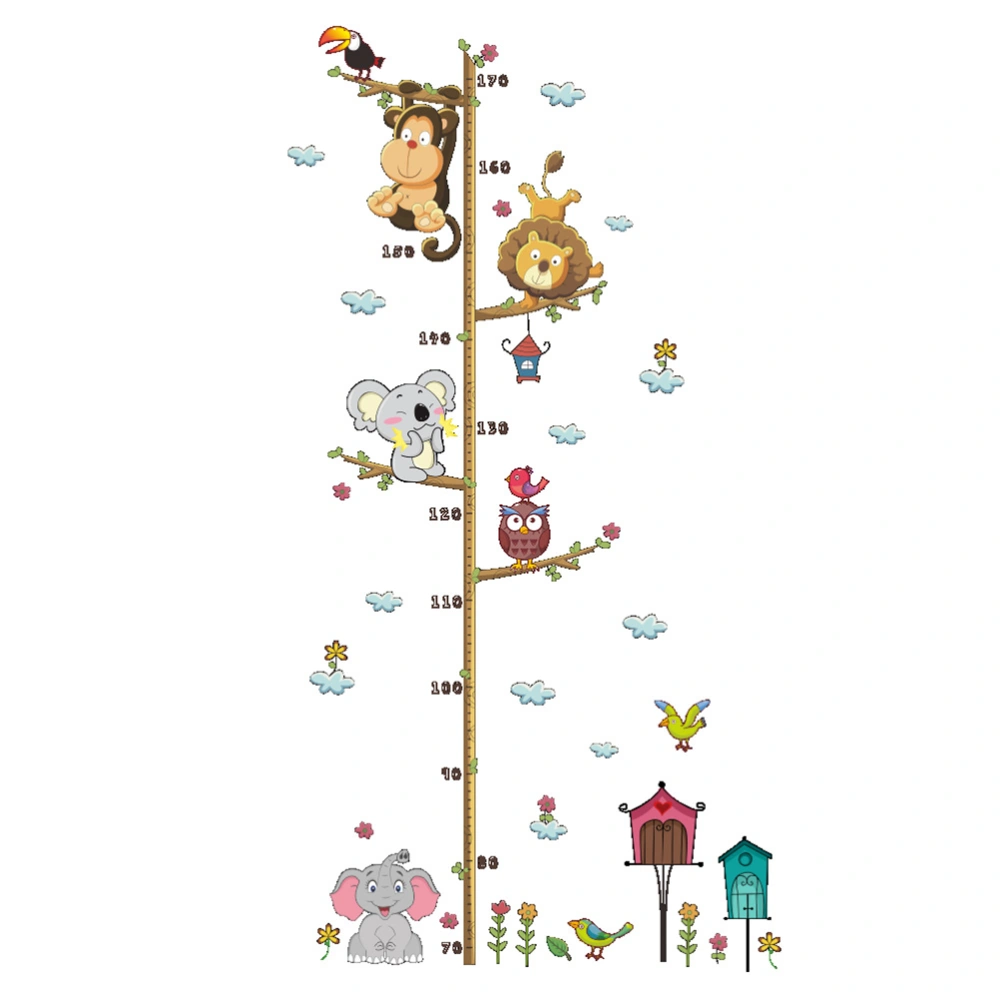 Removable Cartoon Wall Decal Growth Chart Handing Ruler Wall Decor for Living Room and Bedroom