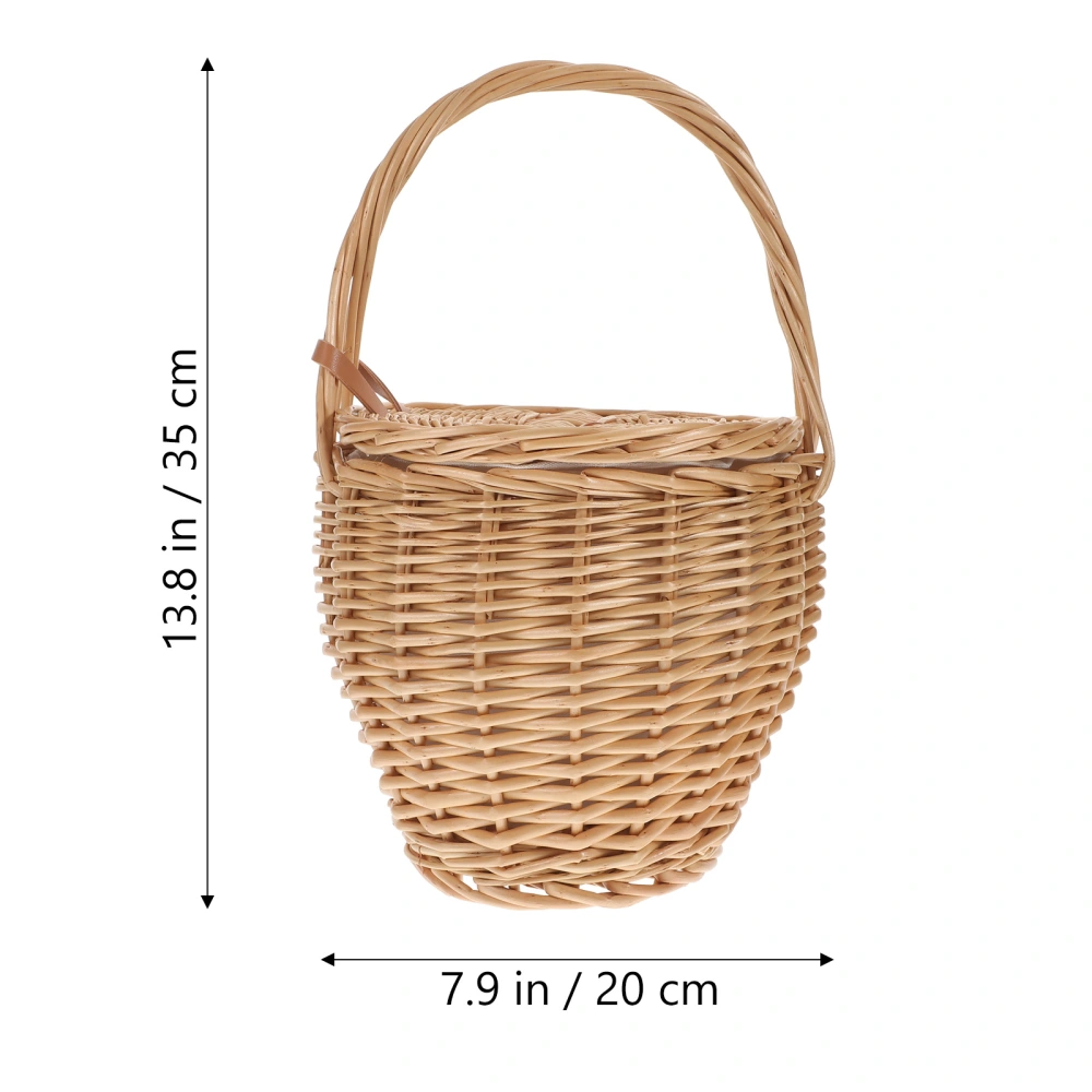 1Pc French Hand Woven Bag Lady Simple Shoulder Pouch Decorative Travel Handbag