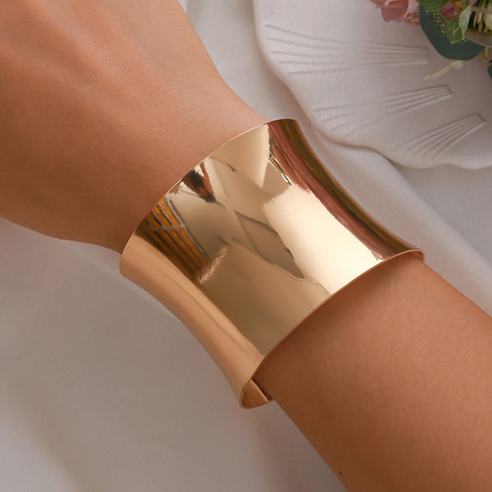 Wide Cuff Bangle Punk Grooved Cuff Bangle Open Cuff Bracelet Wide Cuff Bracelet