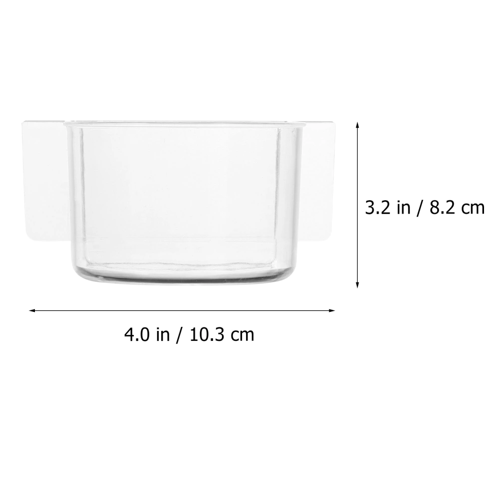 2PCS Bird Food Trough Bird Feeder Thick Semicircle Bird Food Box (Transparent)