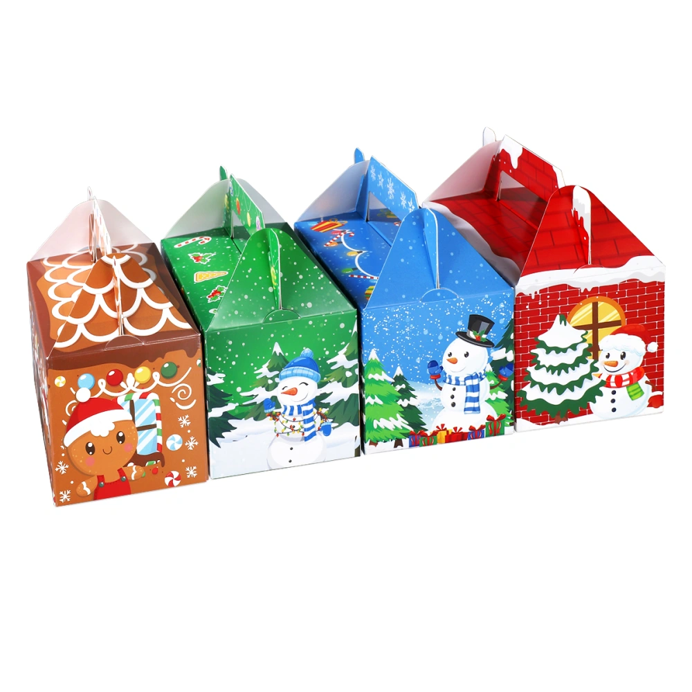 Hemoton 24pcs Christmas Treat Boxes Handy Paper Boxes Candies Baking Cupcake Muffin Biscuit Boxes Party Favor Holders