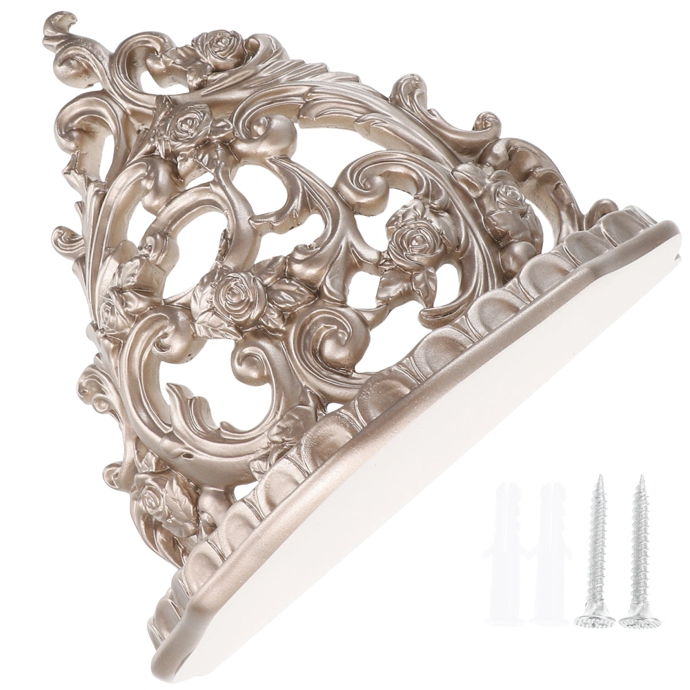 1pc European-style Hollow Carving Wall Decoration Flower Shelf (Champagne Gold)