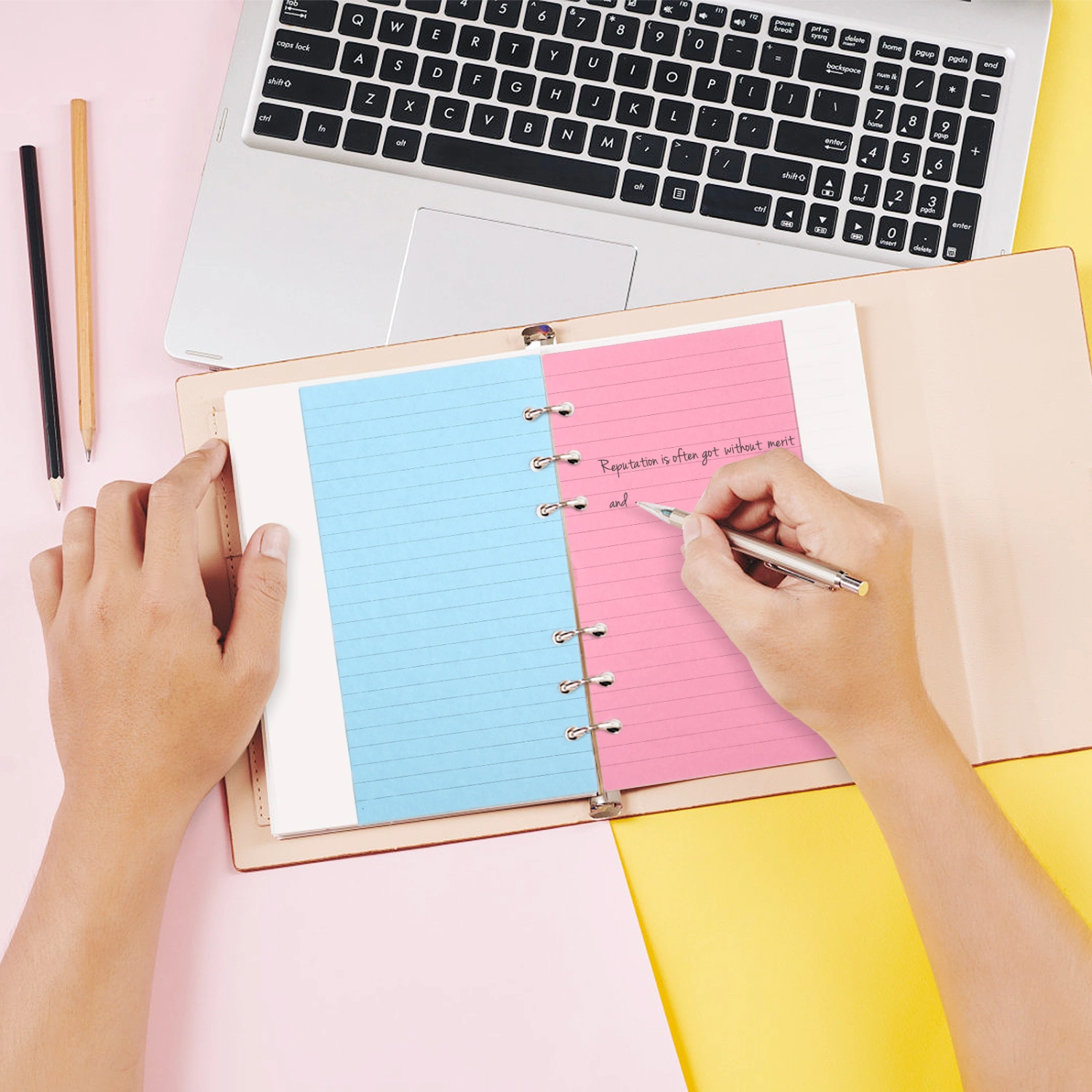 STOBOK 50 Pages A6 Colorful 6-Hole Ruled Loose Leaf Paper Loose Leaf Planner Note Book Filler Paper