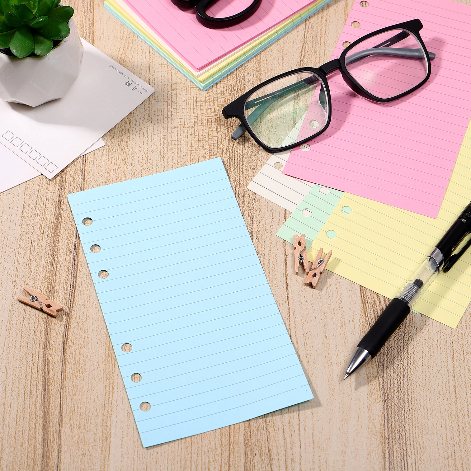 STOBOK 50 Pages A6 Colorful 6-Hole Ruled Loose Leaf Paper Loose Leaf Planner Note Book Filler Paper