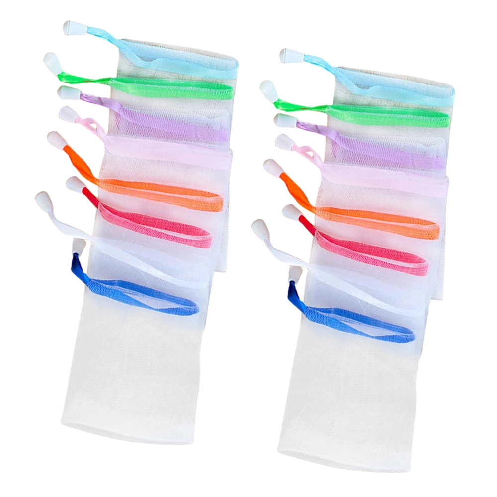 25pcs Soap Foaming Net Nylon Foaming Net Shower Soap Foaming Net Hanging Bubble Mesh Bag (Random Color)