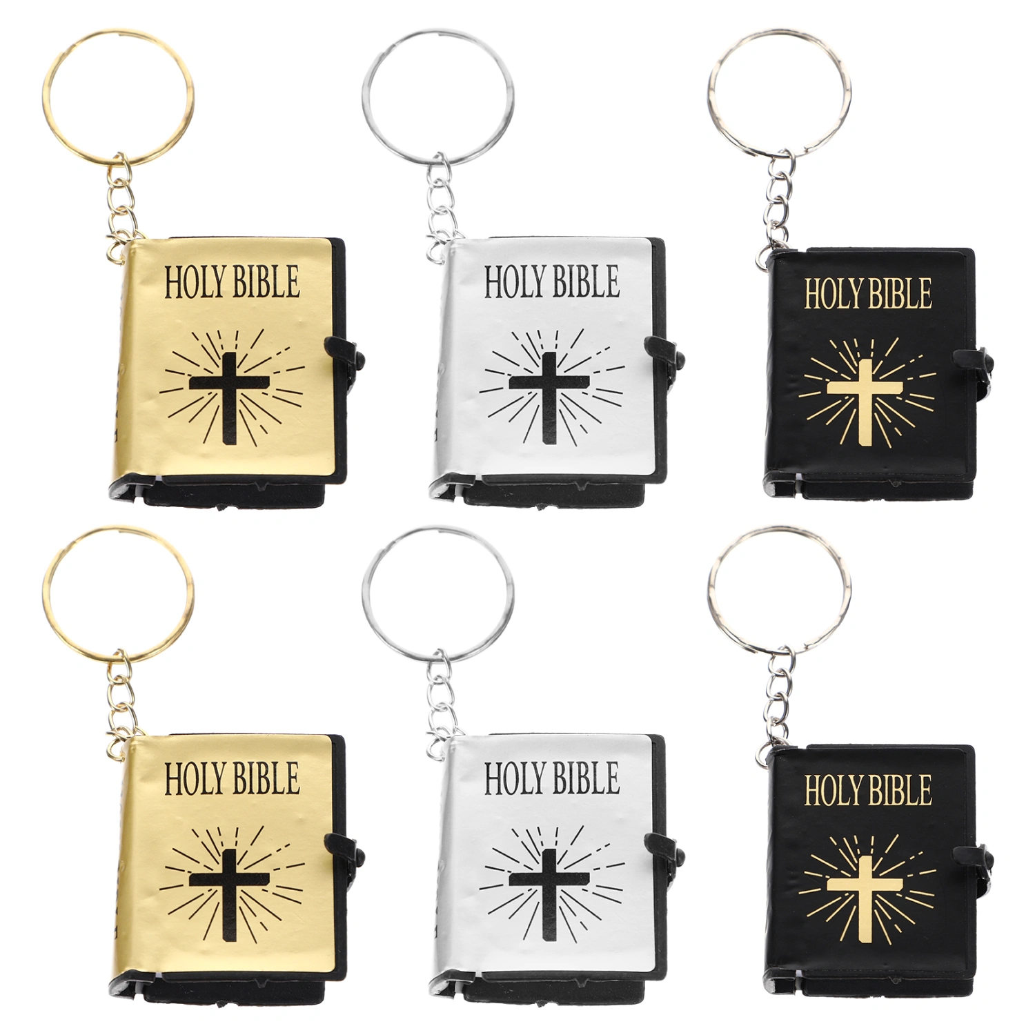 6 Pcs Keychain Pendant Bible Keyring Pendant Keychain Ornament Mini Pendant