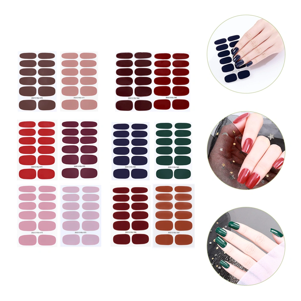 12 Sheets Full Wraps Nail Stickers Adhesive Nail Art Decals Nail Wraps for Women (Included Nail File)