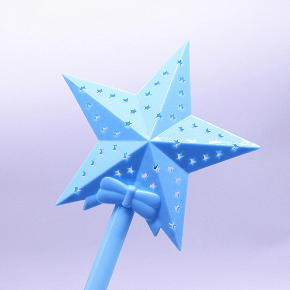 5pcs LED Colorful Luminous Hollow Five-pointed Star Shaped Flashing Stick Fairy Sticks for Concert Cheering Props Party Supplies(Random Color)