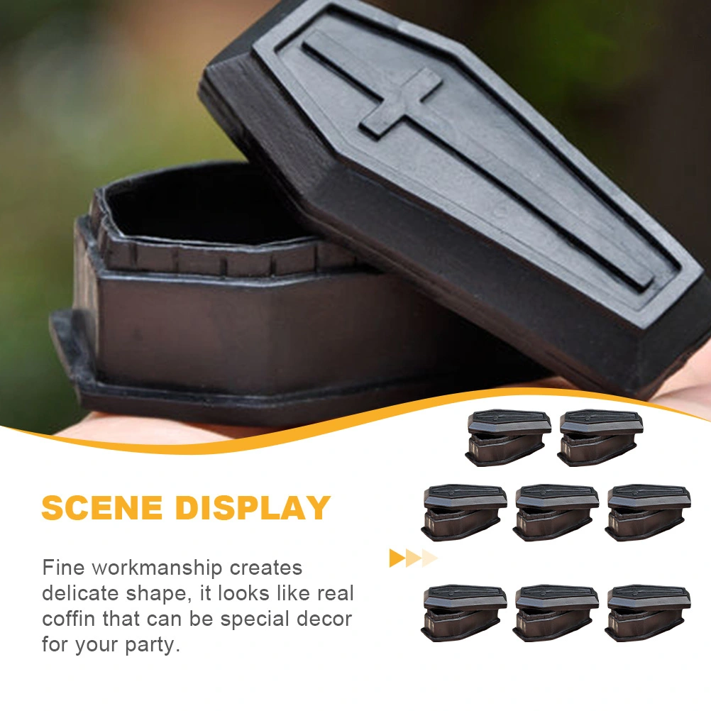 8Pcs Coffin Box Models Halloween Prank Props Halloween Coffin Box Ornaments Party Decors
