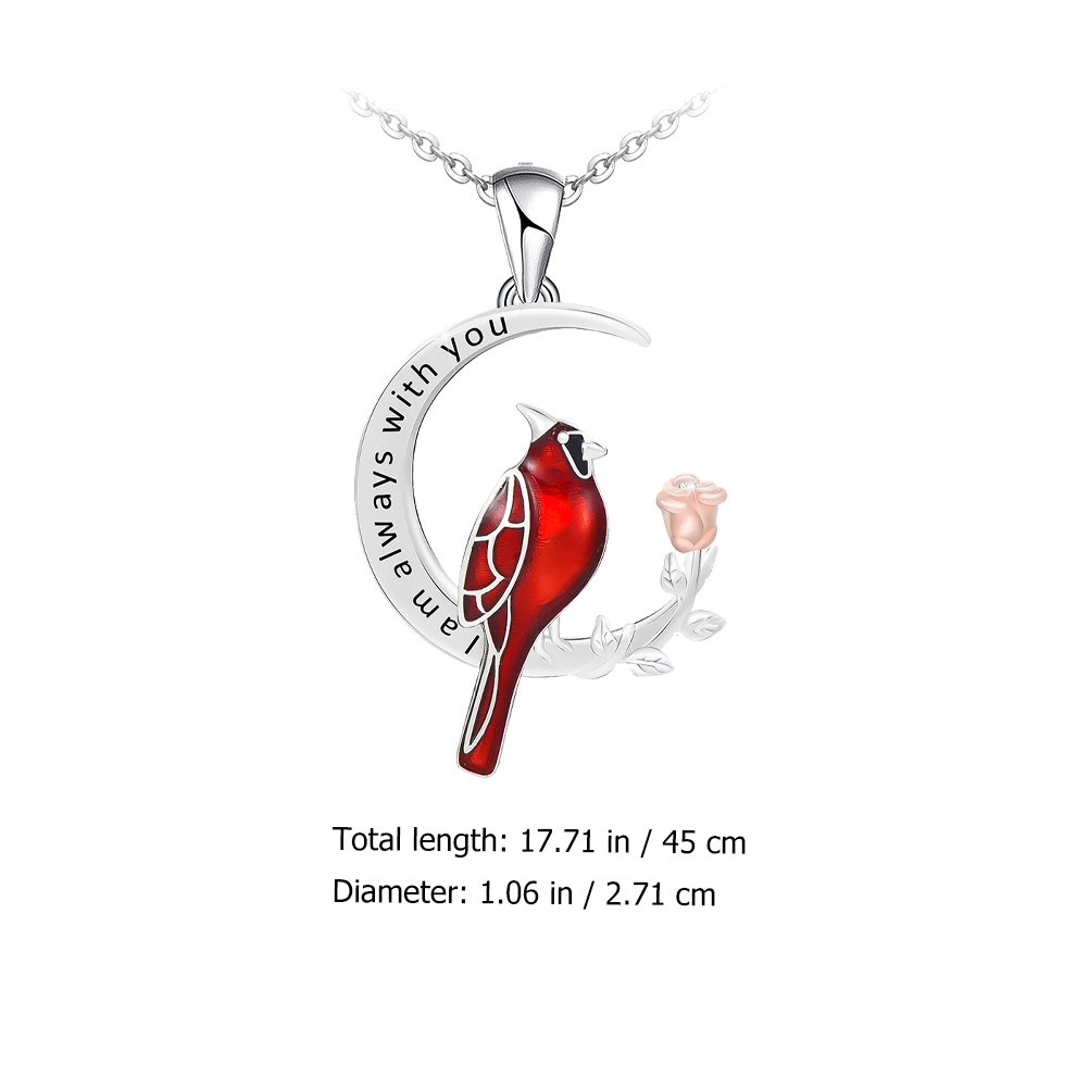 1pc Delicate Moon Shaped Bird Necklace Bird Pendant Necklace Fashion Accessory