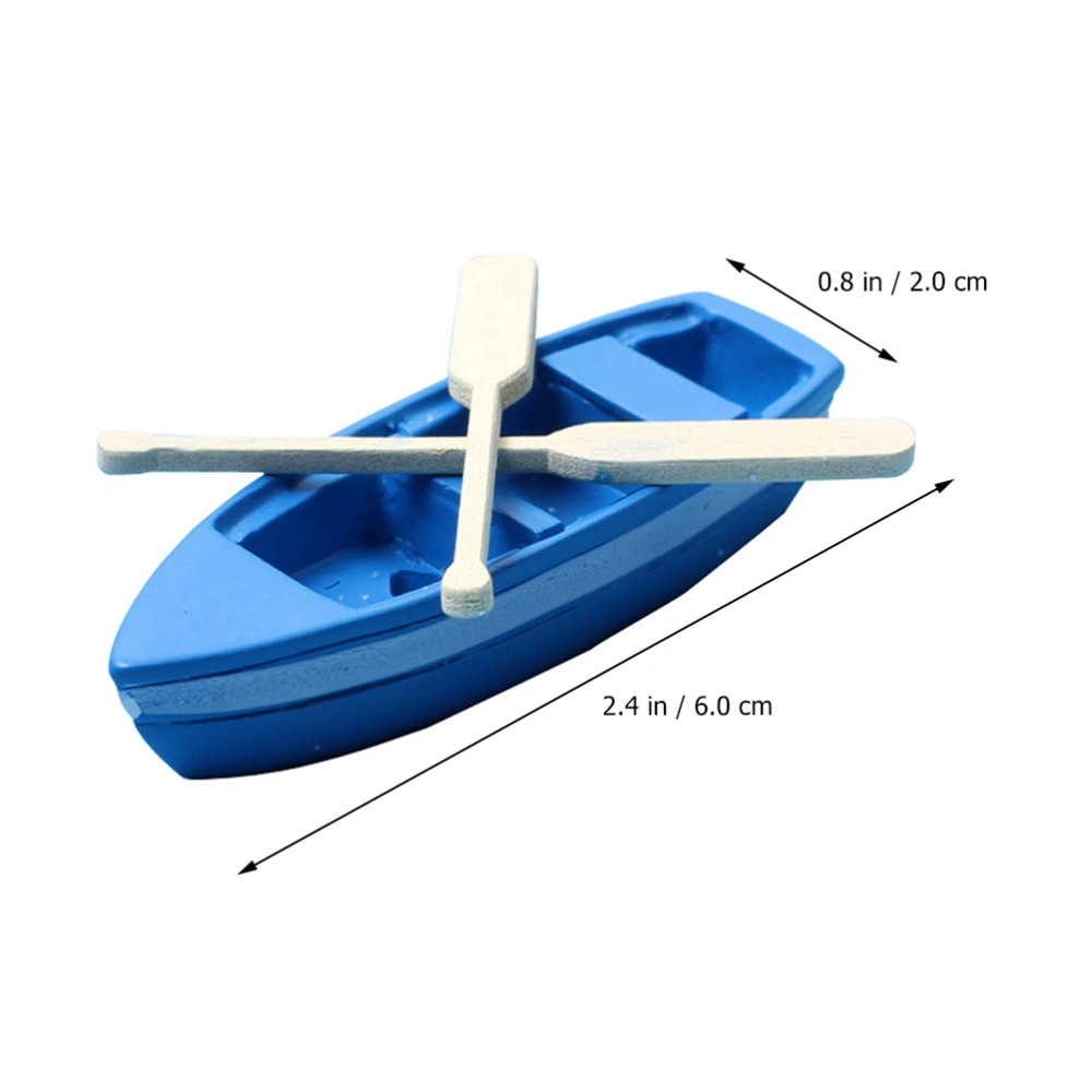 5 Sets Mini Boat and Paddles Decor Creative Micro Landscape Boat Ornaments