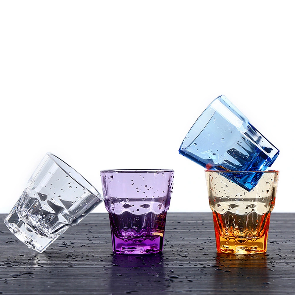 4Pcs Acrylic Transparent Cups Shatterproof Beverage Cups Octagon Cup