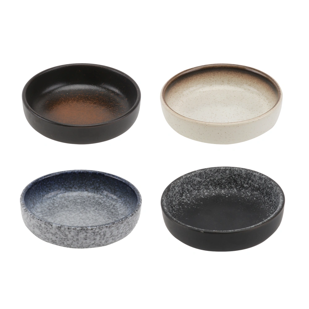 4pcs Ceramic Seasoning Dishes Multifunctional Small Plates Flavor Sauce Dishes