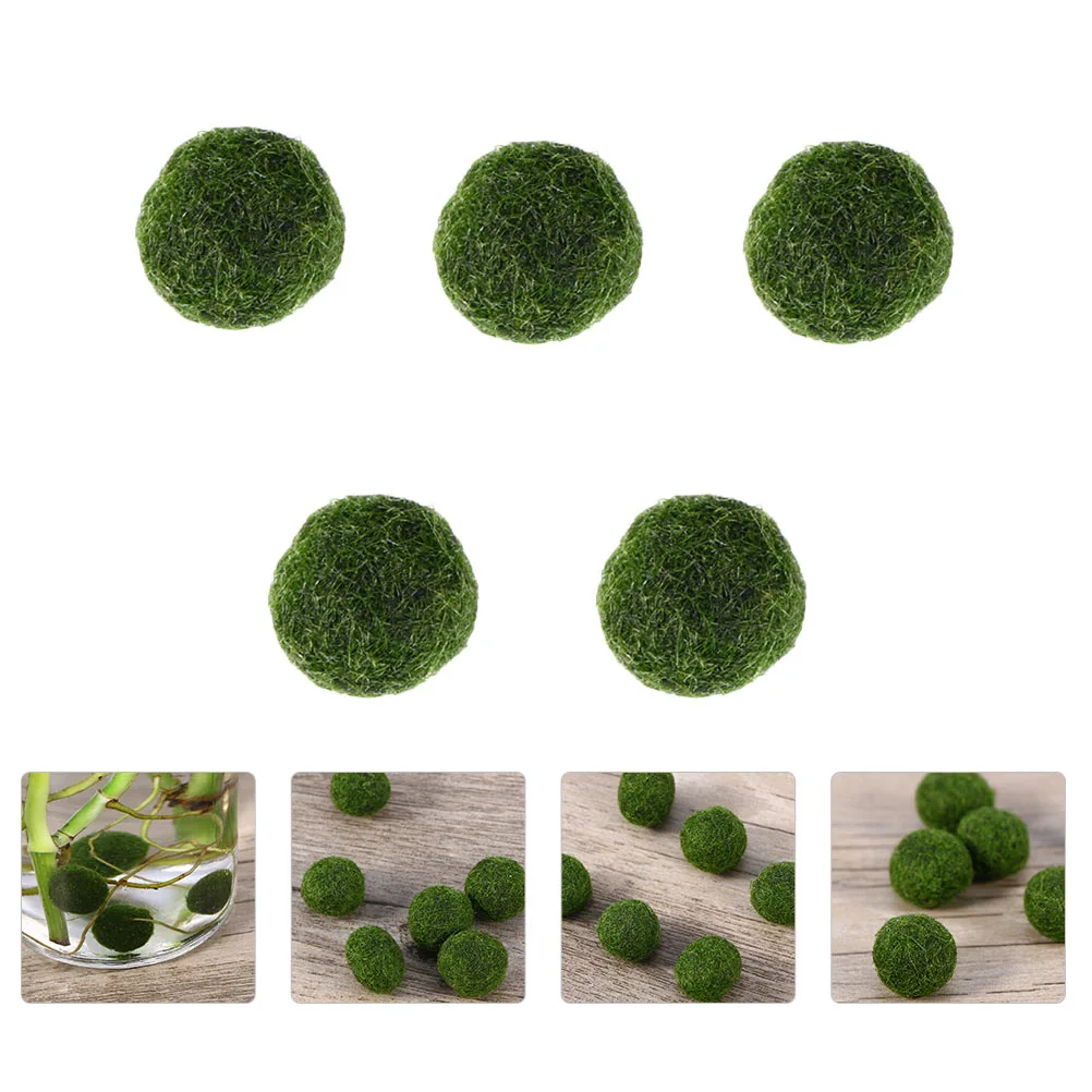 5pcs Marimo Moss Ball Aquarium Plants Terrarium Fish Tank Ornaments Decoration