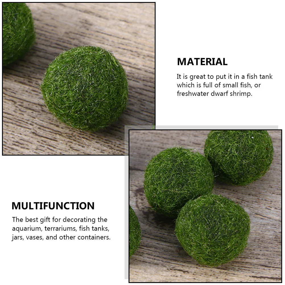 5pcs Marimo Moss Ball Aquarium Plants Terrarium Fish Tank Ornaments Decoration