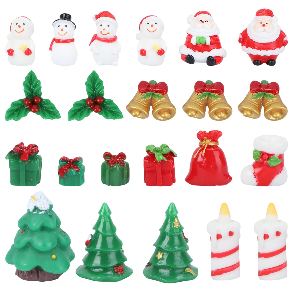 23 Pcs Stylish Christmas Resin Ornaments Artificial Micro Landscape Decor Miniature Landscape Plant Ornaments for Mini Landscape Supplies (Random Style)