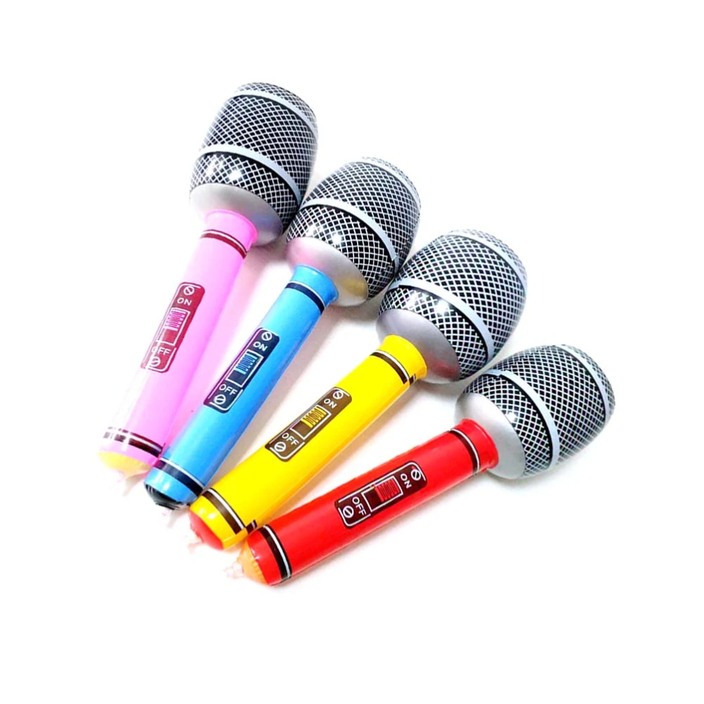 12Pcs Inflatable Microphone for Swimmig Pool Beach Parties Birthdays Party Favors (Random Color)