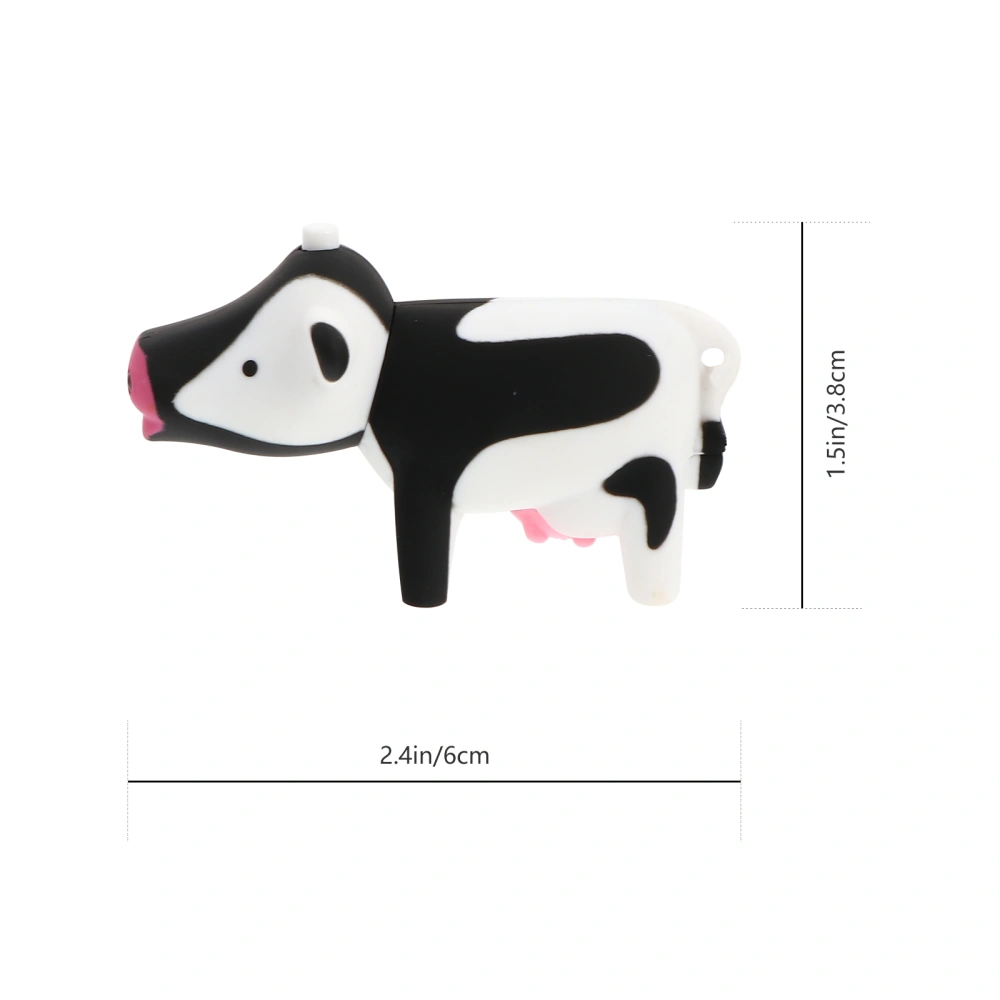 2pcs Cow Shaped Keychain Luminous Key Ring Purse Backpack Pendant for Kids