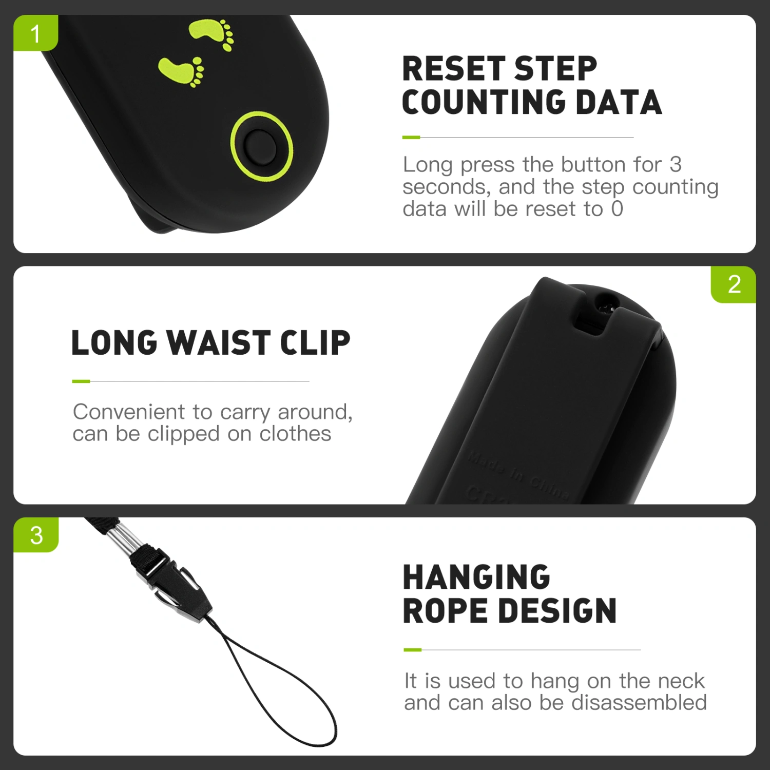 Electronic Pedometer Portable Step Counter Mini Walking Pedometer Sports Accessories for Fitness Exercise