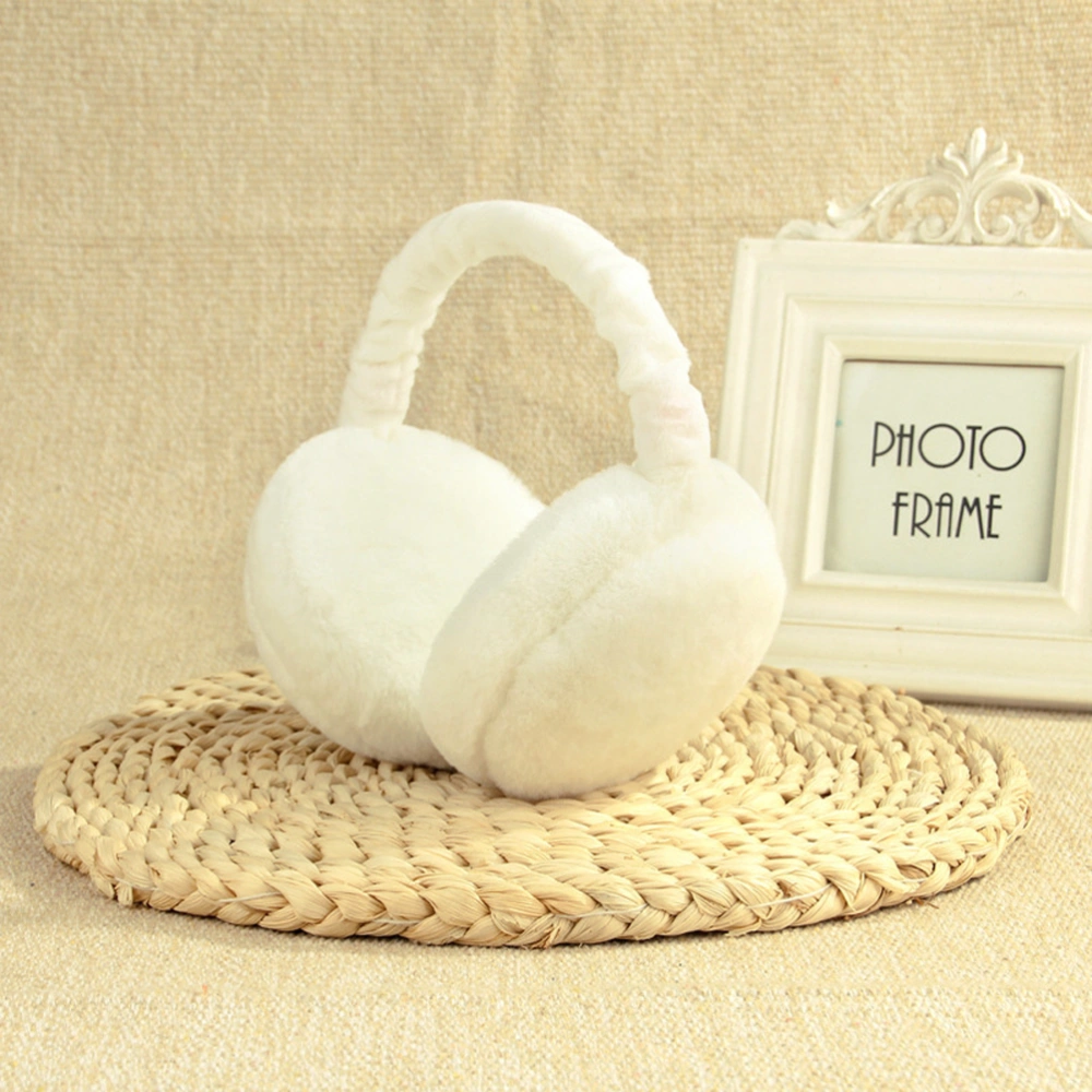 Foldable Earmuffs Ear Warmers Unisex Winter Warm Ear Covers (White)