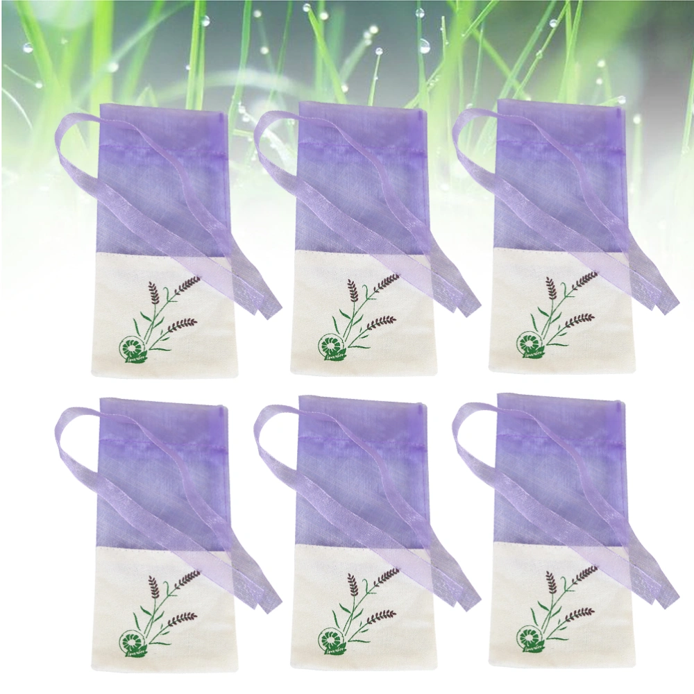 6pcs Empty Sachets Bag Flower Printing Fragrance Lavender Sachet Bag Purse (Old Style)