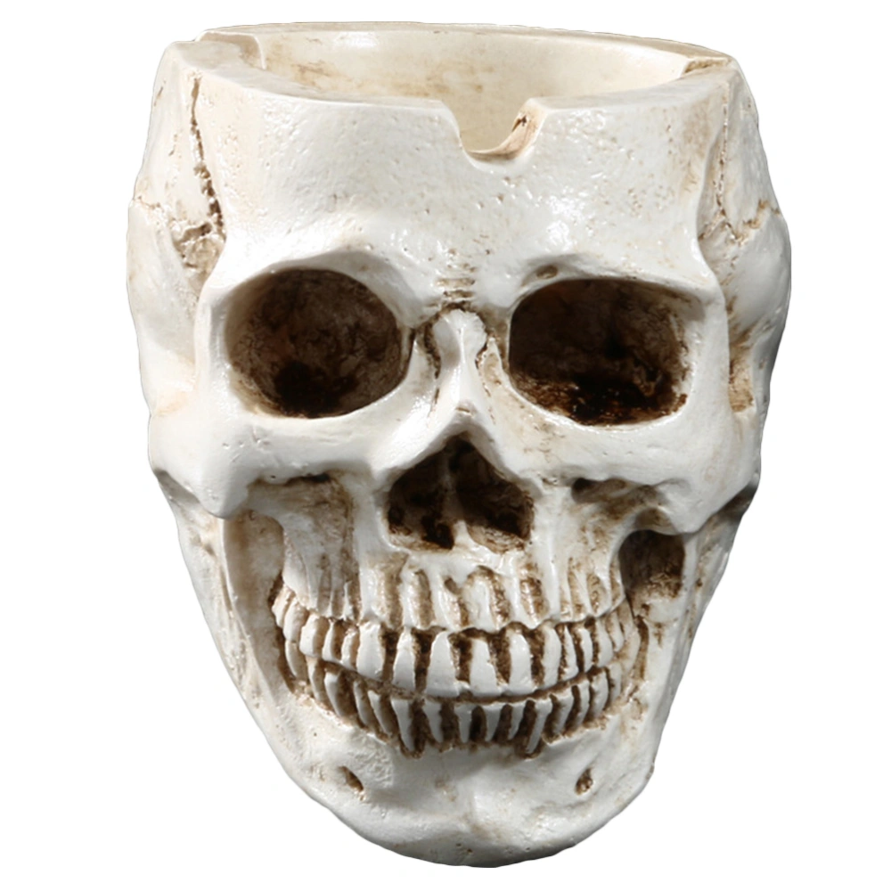 Resin Human Skull Ashtray Home Ornaments Scary Halloween Decorations Bar Decors Smoking Room Accessories