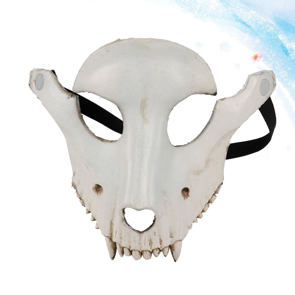 PU Foaming Material Halloween Party Horror Sheep Skull Shape Decoration Use Mask (Beige)