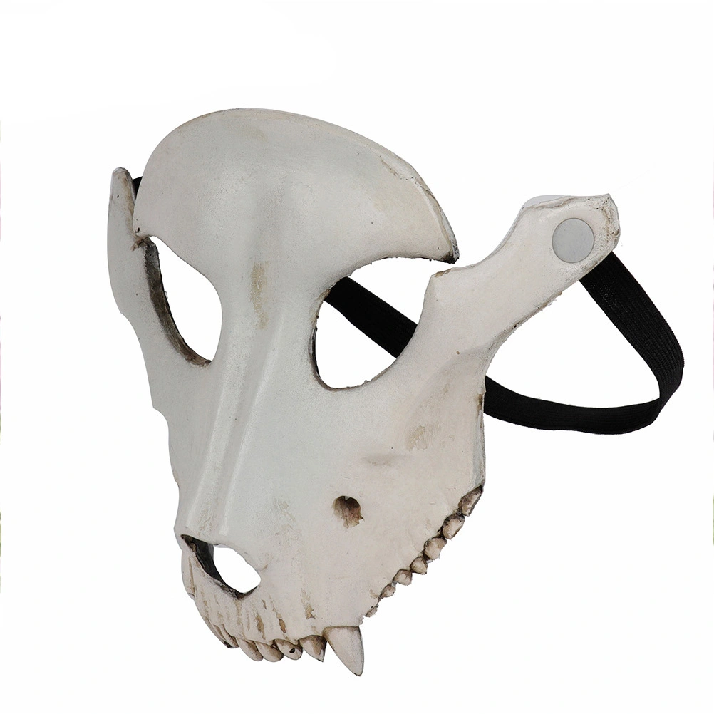 PU Foaming Material Halloween Party Horror Sheep Skull Shape Decoration Use Mask (Beige)