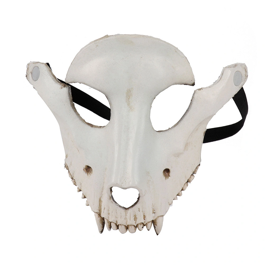 PU Foaming Material Halloween Party Horror Sheep Skull Shape Decoration Use Mask (Beige)