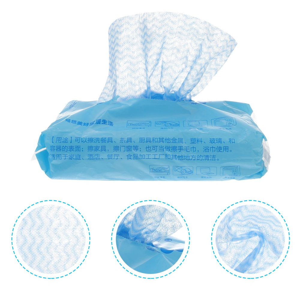 160PCS/2 Packs Environmental Disposable Washing Dish Towel Kitchen Cleaning Cloth Non-stick Oil Wiping Rags Towel Bag(Random Color)