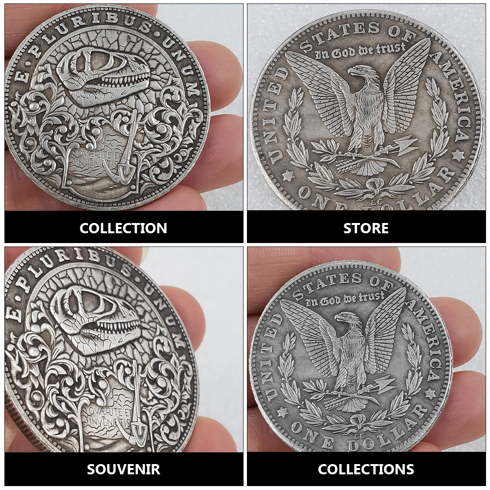 Rare Antique United States Morgan Silver Dollar Dinosaur Skeleton Cool Coin