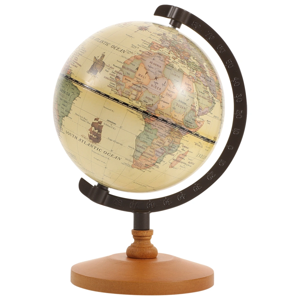 1Pc Retro Globe Decoration Desktop Globe Adorn  Tabletop Decoration (Brown)