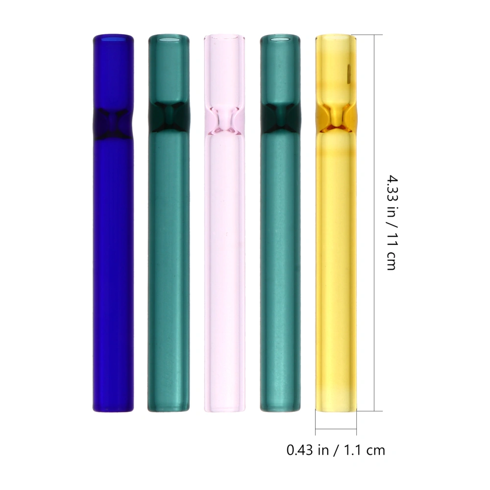 5pcs 100mm Reusable Glass Tube Filter Pipe Mini Glass Smoke Tube Straw Tube