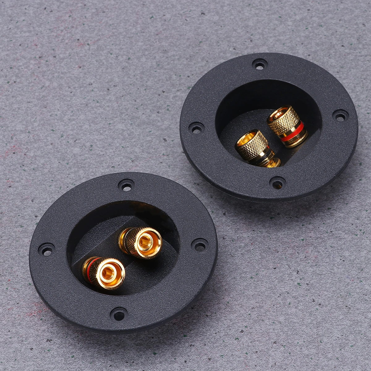 2pcs DIY Home Car Stereo Screw Cup Connectors Subwoofer Plugs 2-Way Speaker Box Terminal Binding Post Terminal Box Junction Box (Black)