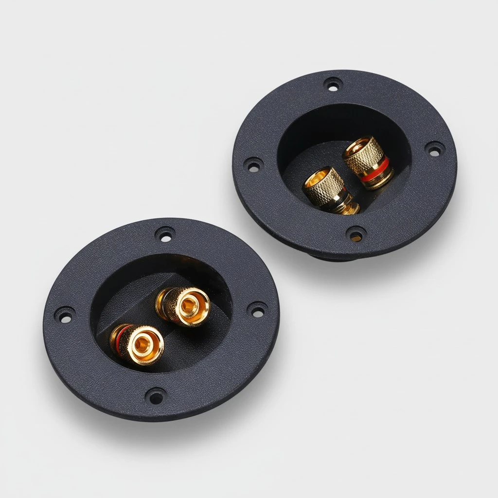 2pcs DIY Home Car Stereo Screw Cup Connectors Subwoofer Plugs 2-Way Speaker Box Terminal Binding Post Terminal Box Junction Box (Black)