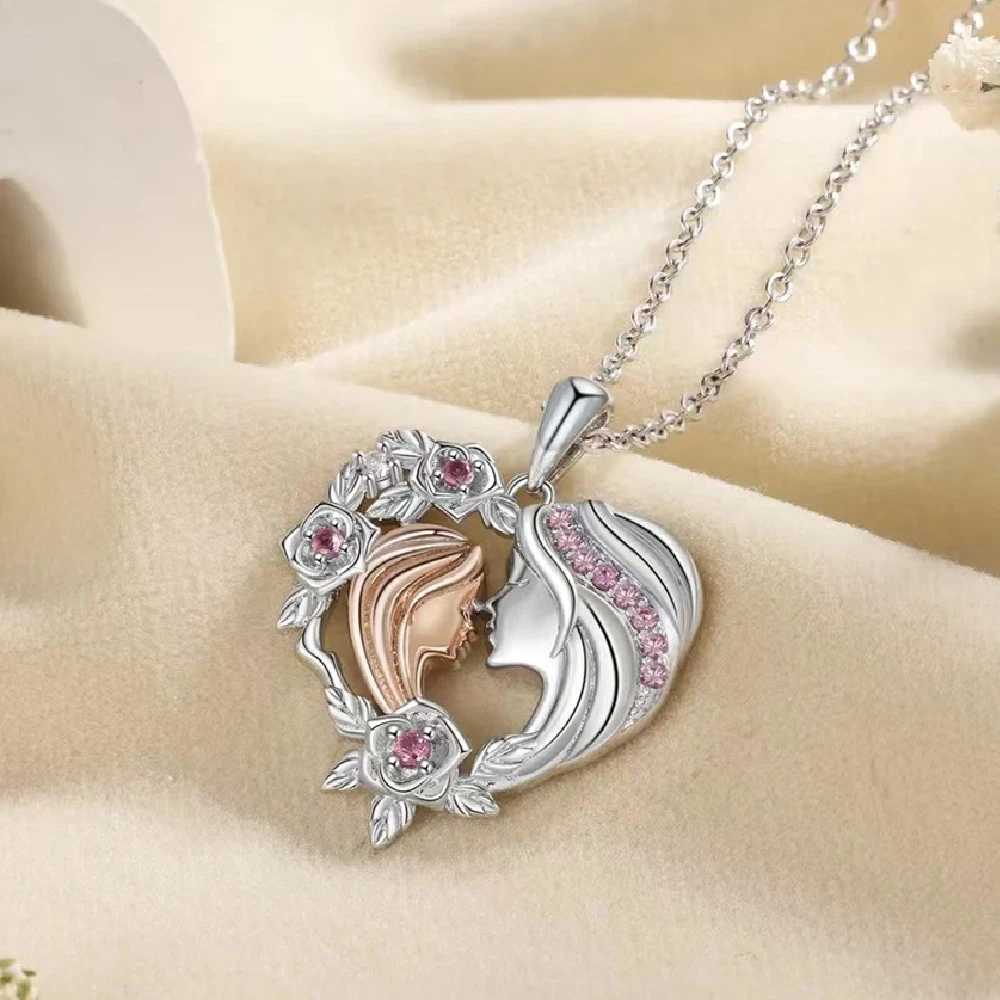 Mother And Daughter Heart Necklace