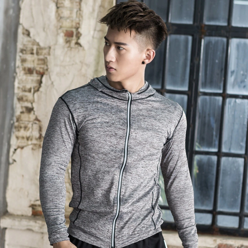 Men's Fashion Outdoor Long Sleeve Quick-drying Fitness Hooded Jacket